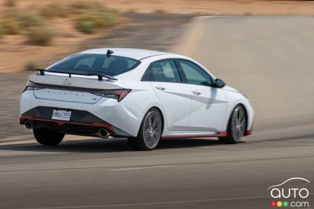 Hyundai Elantra N 2022, trois quarts arrière